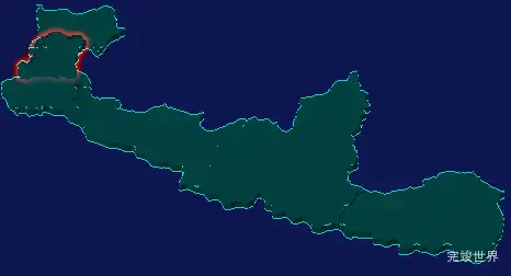threejs兰州市红古区geoJson地图3d地图红色描边闪烁警报
